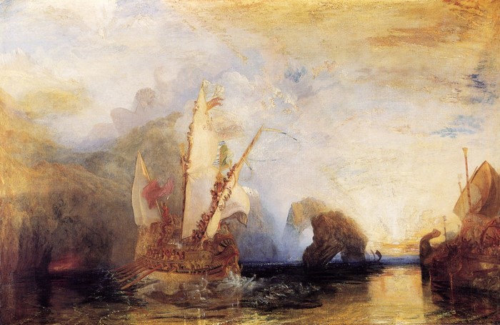 The Fighting Téméraire tugged to her last berth to be broken up