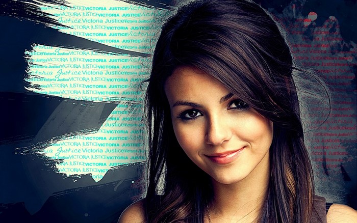 Victoria Justice portrait with text overlay