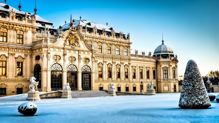 Belvedere Palace in Vienna during winter