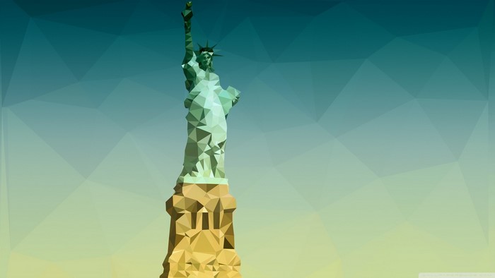 Statue of Liberty low poly illustration