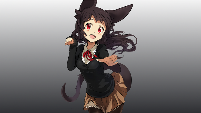 Anime girl with cat ears and tail