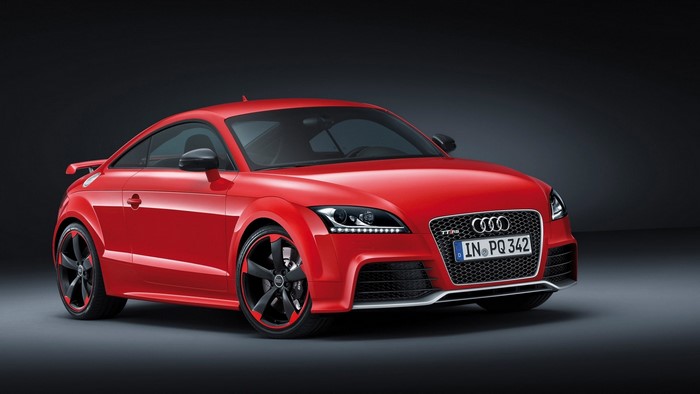 Red Audi TT RS coupe with custom wheels