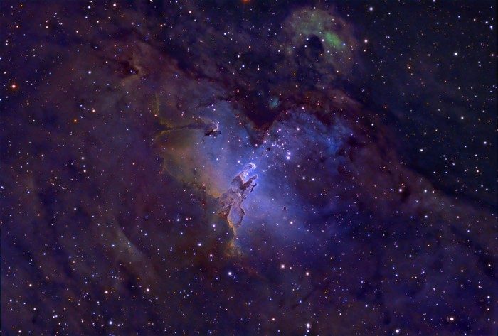 Pillars of Creation Nebula in space