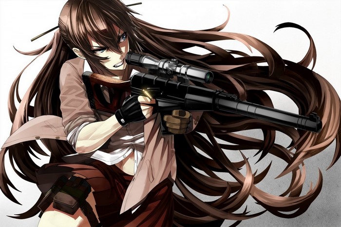 Anime girl with VSS Vintorez sniper rifle