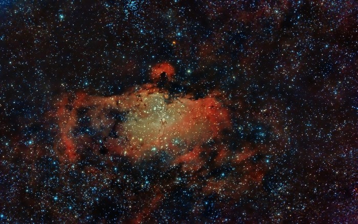 Colorful nebula and stars in deep space