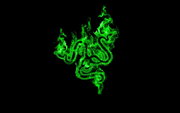 Razer logo in green fire