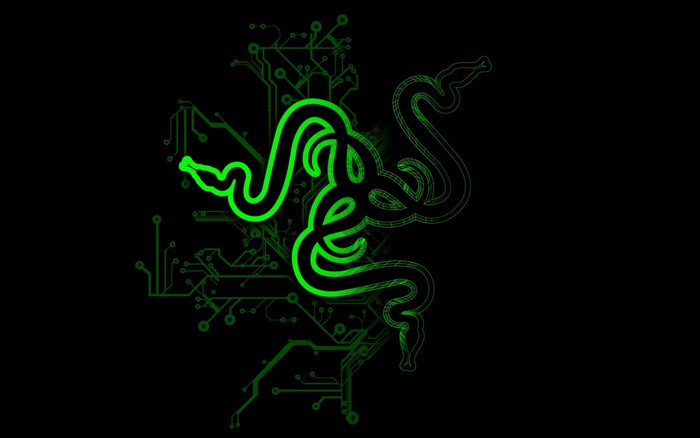 Razer logo with circuit board illustration