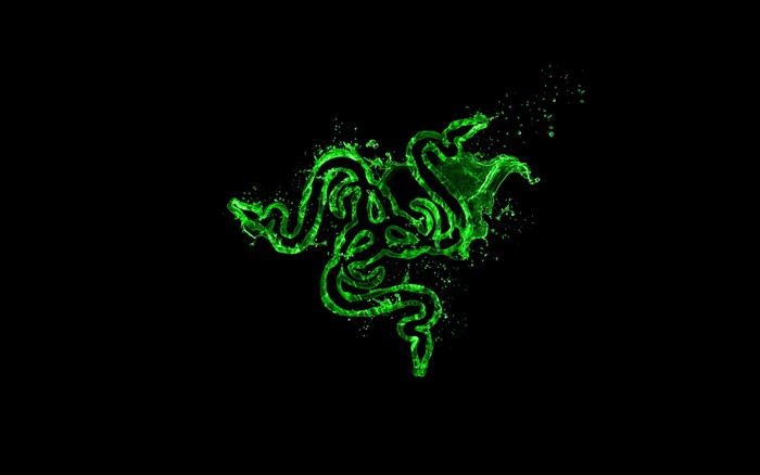 Razer logo made of green liquid splashes