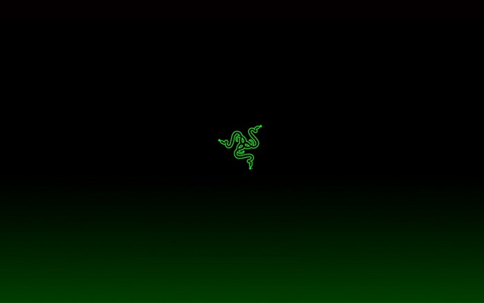 Razer logo on a dark green gradient background