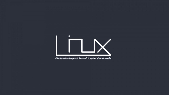 Linux logo with quote
