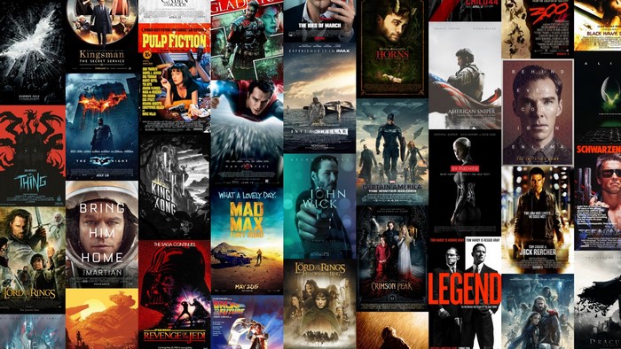 Movie Posters Montage: Star Wars, Marvel, Lord of the Rings, and more