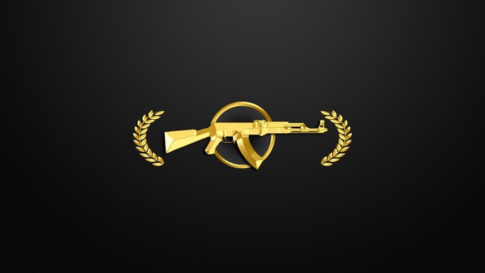 Golden AK-47 with Laurel Wreaths
