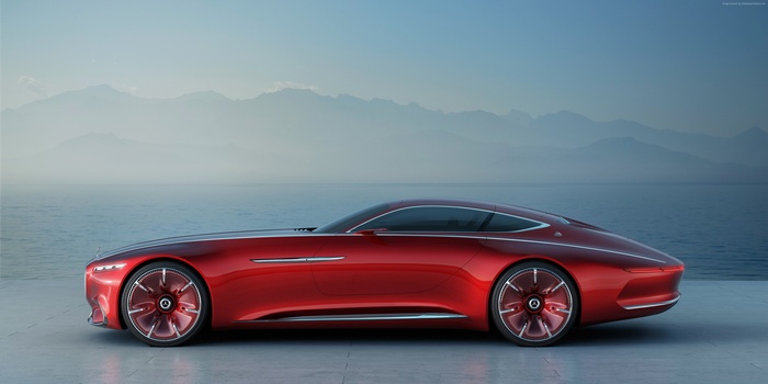 Vision Mercedes-Maybach 6 red luxury electric car