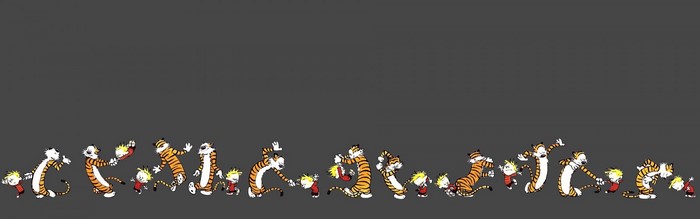 Calvin and Hobbes characters in various poses
