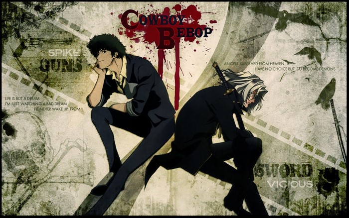 Cowboy Bebop illustration featuring Spike Spiegel and Vicious