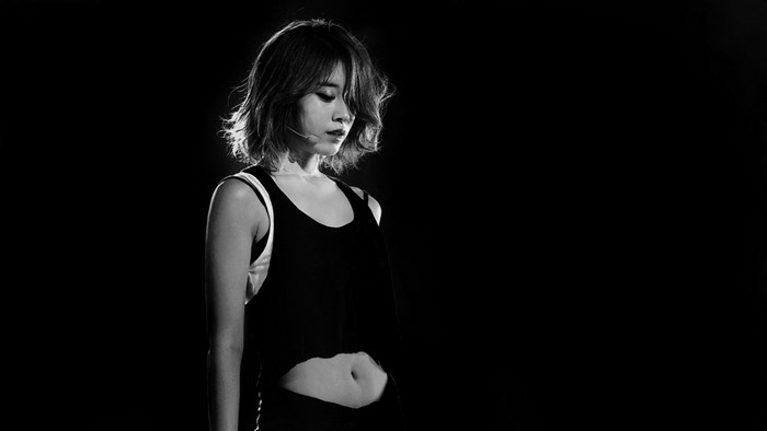 Jiyeon from T-ara in monochrome portrait