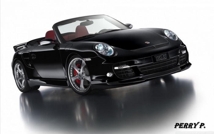 Black TechArt Porsche 911 Convertible Sports Car
