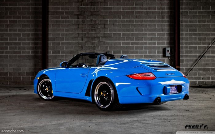 Blue Porsche 911 GT2 Convertible Sports Car