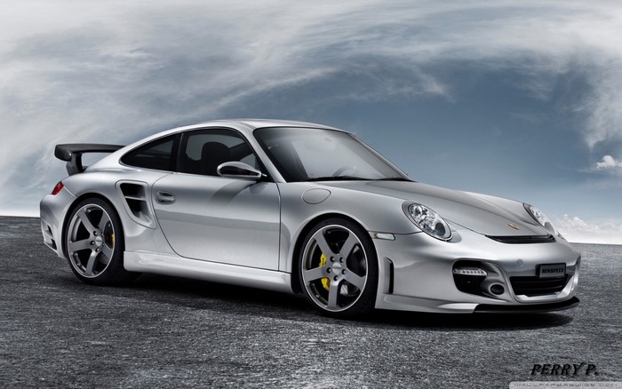 Silver Porsche 911 GT2 Sports Car