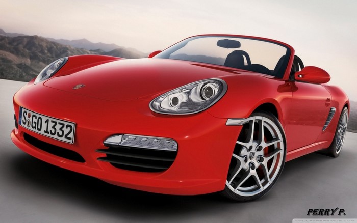 Red Porsche Boxster Convertible Sports Car