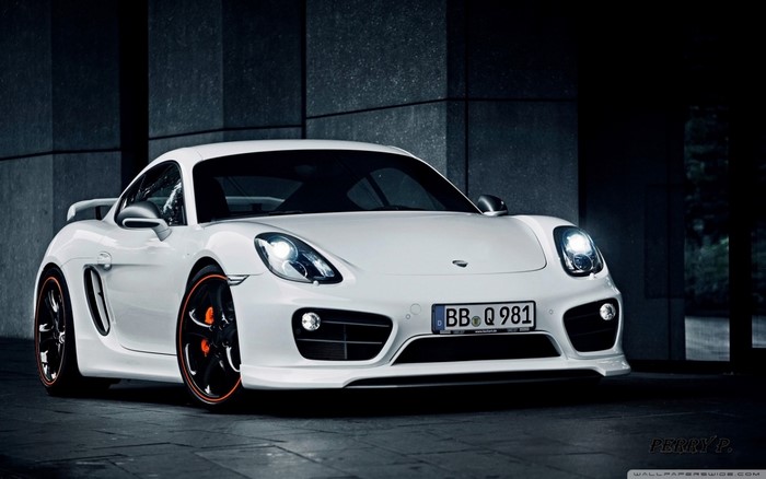 White Porsche Cayman S parked outdoors