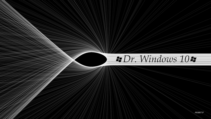 Abstract Windows 10 logo with light streaks