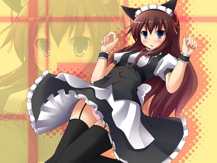 Maid outfit anime girl with cat ears
