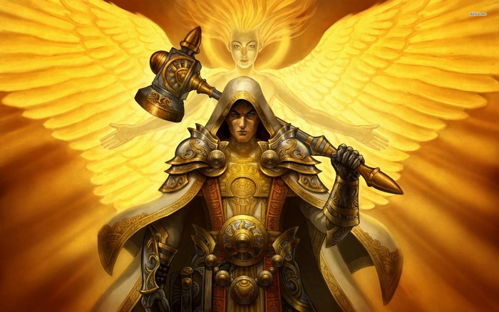 World of Warcraft Paladin with Angelic Wings