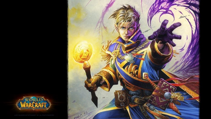 Priest from World of Warcraft casting a spell
