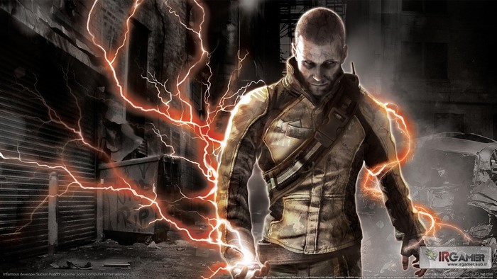 Cole MacGrath from inFamous with lightning powers