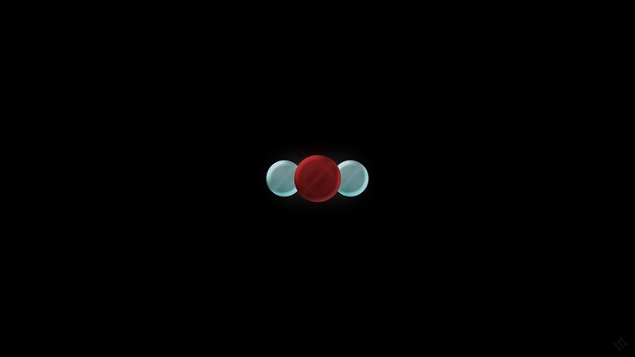 Carbon Dioxide Molecule on Black Background