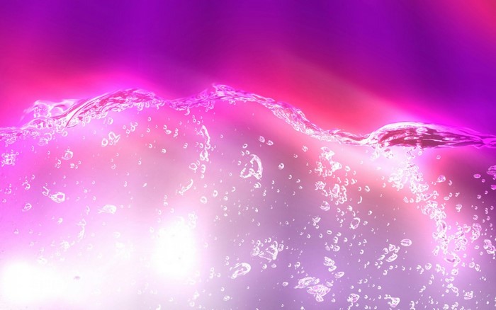 Abstract purple and pink water with bubbles