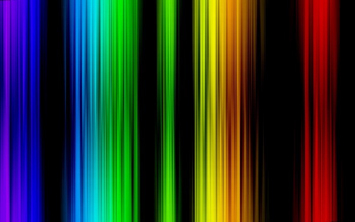 Abstract rainbow stripes on black background