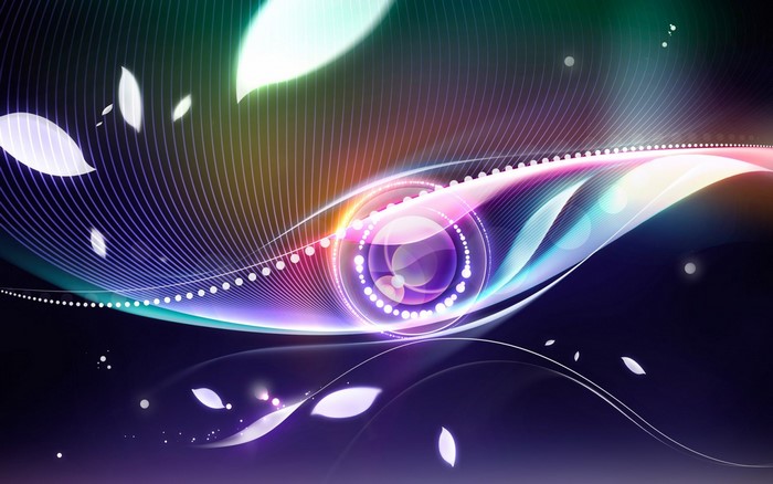 Abstract colorful light waves and shapes