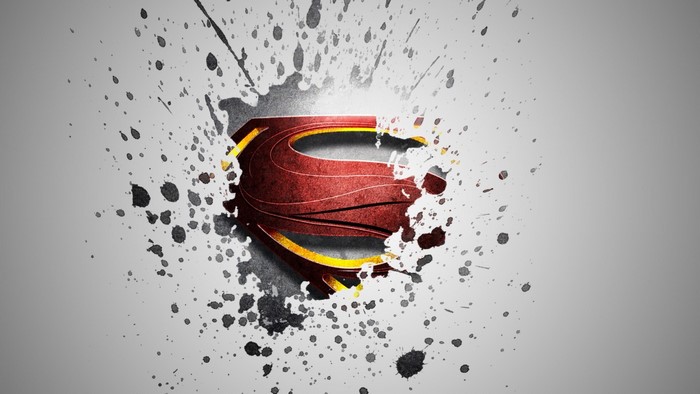 Superman logo with paint splatters