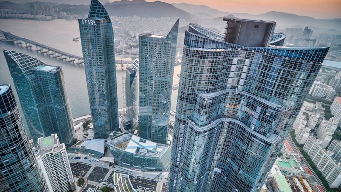 Busan cityscape with Haeundae I'Park skyscrapers