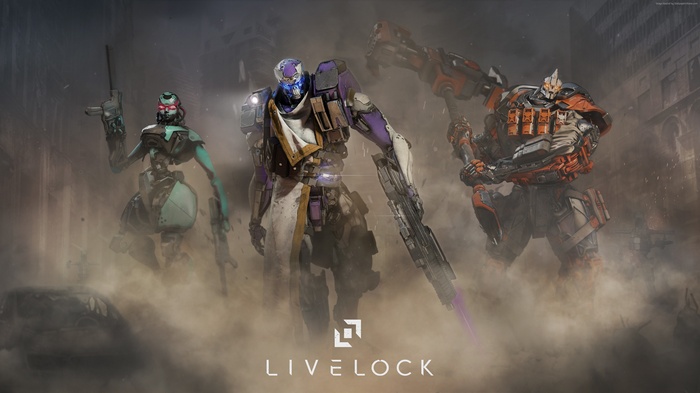 Three robots from Livelock in a dusty environment