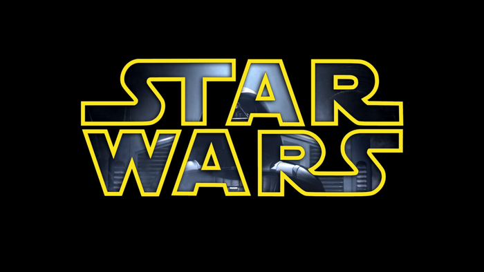 Star Wars logo with Darth Vader