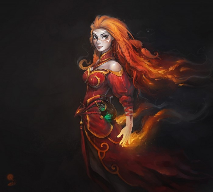 Lina from Dota 2 illustration