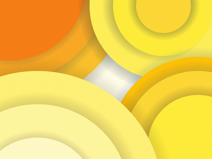 Abstract background with overlapping circles in yellow and orange hues