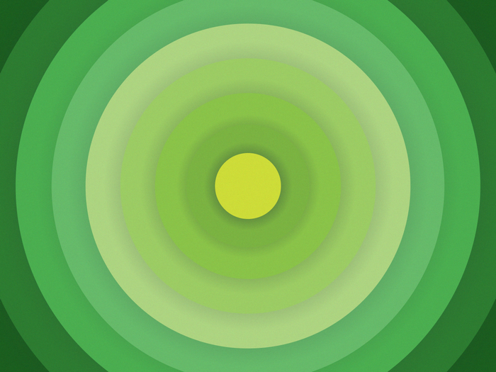 Concentric green circles with yellow center
