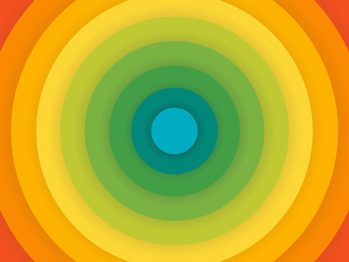 Concentric circles in rainbow colors
