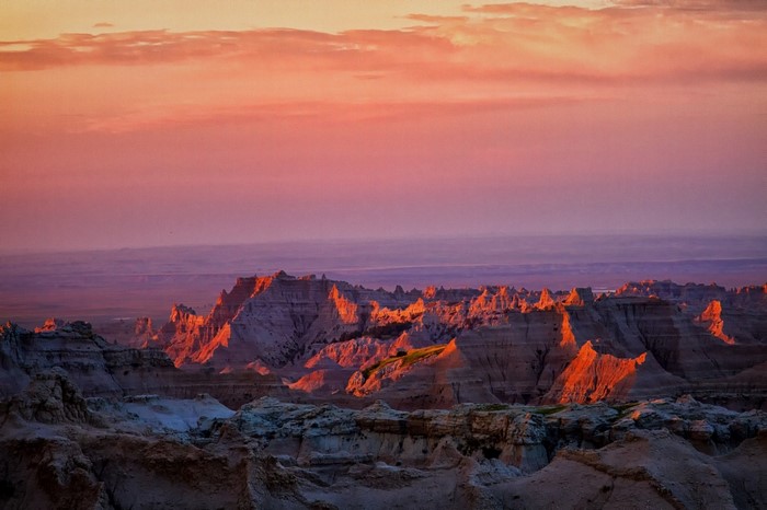 Badlands National Park at Sunset