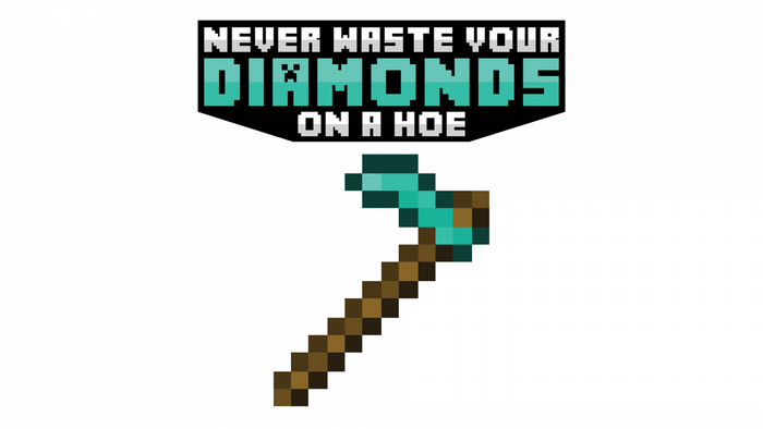 Minecraft Diamond Pickaxe and Quote