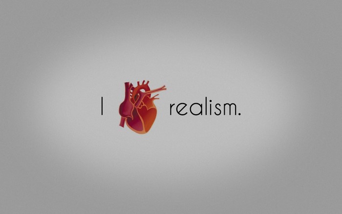 Illustration of a heart with the text "I realism."
