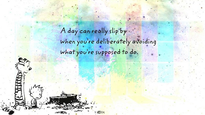 Calvin and Hobbes quote about avoiding tasks