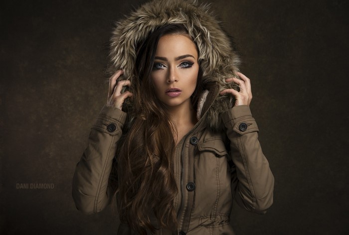 Woman in Fur-Lined Hooded Coat by Dani Diamond