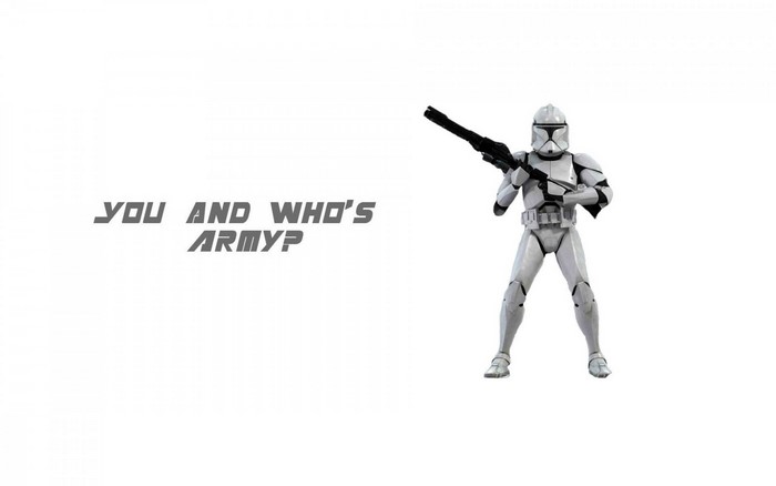 Clone Trooper from Star Wars with text