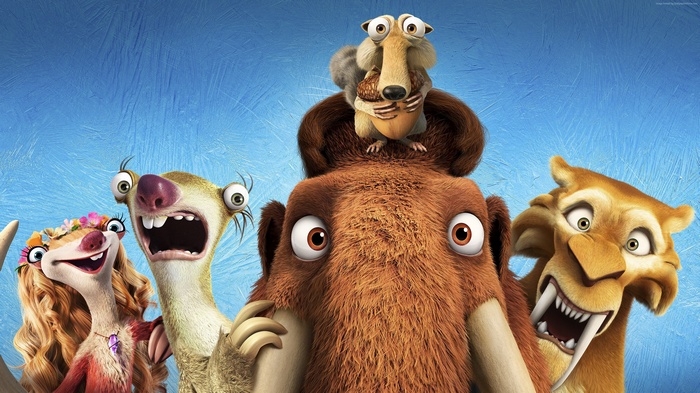 Manny, Sid, Diego, and Scrat from Ice Age 5