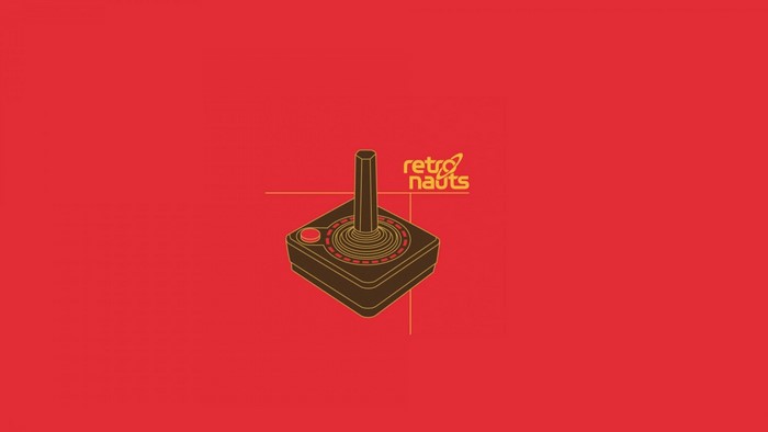 Retronauts logo with Atari joystick illustration